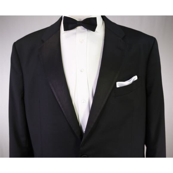 Jos A Bank Reserve Black 2-Btn Tuxedo Formal Dinner Jacket Blazer Wool 46L - Picture 3 of 12